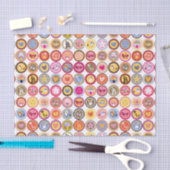 schattige bloemen, vogels, hartenpatroon tissuepapier (Craft)