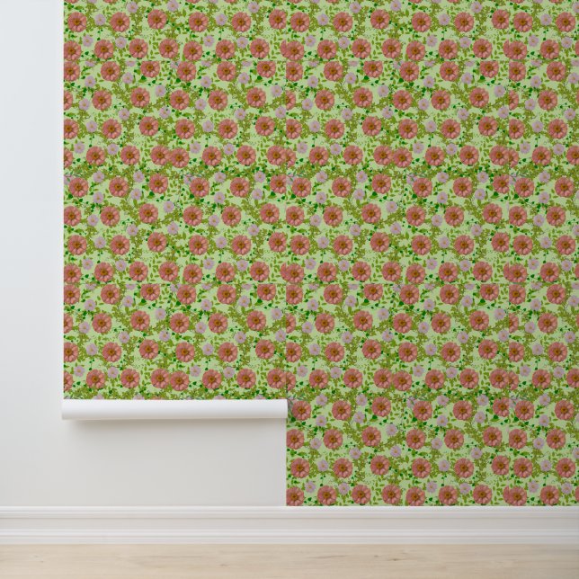 Schattige bloemenbehang behang (Applicatie)