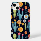 Schattige bloemencactuspatroon Case-Mate iPhone case (Achterkant)