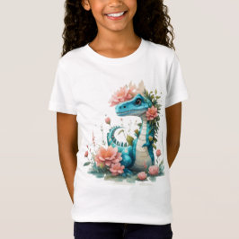 Schattige bloemendinosaurus t-shirt