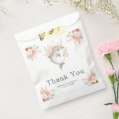 Schattige bloemendolfijn baby shower bedankzakje (Gezegeld)