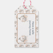 Schattige bloemendolfijn baby shower cadeaulabel (Achterkant)