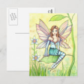 Schattige Bloemenfee Fantasie Kunst Briefkaart (Voorkant / Achterkant)