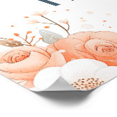 Schattige bloemengestalte walvis verjaardagsfeest  poster (Hoek)