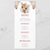 Schattige bloemengiraffe waterverf meisje babyshow menu (Voorkant)