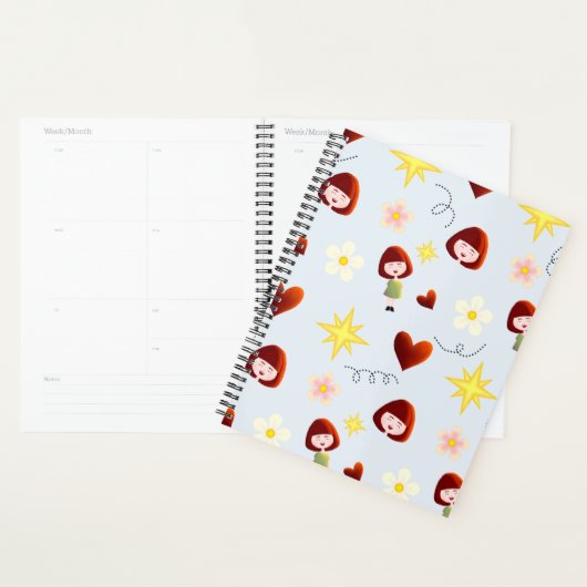 Schattige bloemengirlplanner planner (Display)