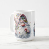 Schattige bloemenkabouter koffiemok (Voorkant links)