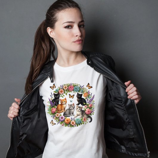 "Schattige Bloemenkat T-shirt