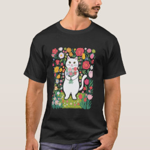 Schattige bloemenkatten voor bloemisten katteneige t-shirt