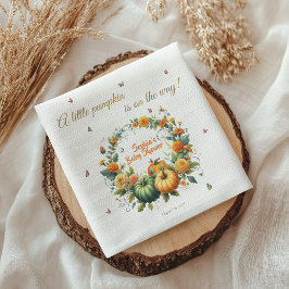 Schattige bloemenkrans Little Pumpkin Baby shower Servet