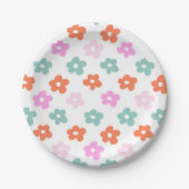 Schattige bloemenpatroon Baby shower Papieren Bordje (Voorkant)