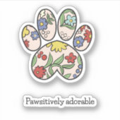 schattige bloemenpootafdruk sticker (Voorkant)