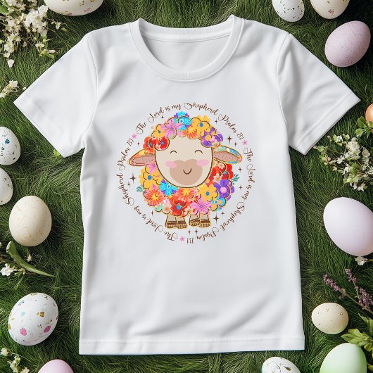 Schattige Bloemenschaap; de Here is mijn herder Pa T-shirt