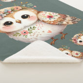 Schattige bloemenuil met strik sherpa deken (3/4)