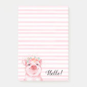 Schattige bloemenvarken post-it® notes (Voorkant)