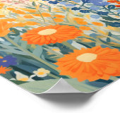 Schattige bloemenveld poster (Hoek)