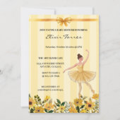 Schattige Bloemgeel Ballerina Ribbon Baby shower Kaart (Voorkant)