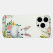 Schattige, bloemig blij paashaas Case-Mate iPhone case (Achterkant (horizontaal))