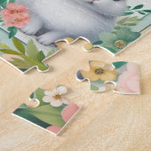 Schattige, bloemig blij paashaas legpuzzel (Zijkant)
