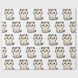 Schattige bloemig kat cadeaupapier