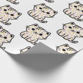 Schattige bloemig kat cadeaupapier (Hoek)