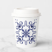 Schattige bloemig patroonontwerp voor papieren bek papieren bekers (Achterkant)