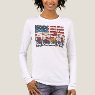 Schattige bloemige Amerikaanse vlag Tri-Blend Shirt
