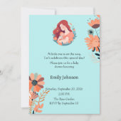 Schattige bloemige babyshower uitnodiging (Voorkant)