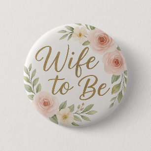 Schattige Bloemige Bruid in Aantocht  Ronde Button 5,7 Cm