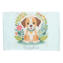 Schattige bloemige hond puppy baby meisje