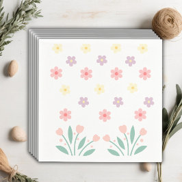 Schattige Bloemige Kleine Springende Konijn Baby S Servet