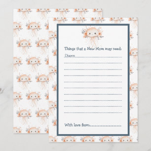 Schattige bloemige kwal baby shower kaart
