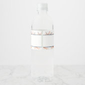 Schattige bloemige zeester babyshower waterfles etiket (Achterkant)