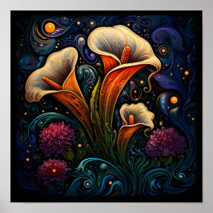 Schattige Bloemist Glanzende Lelie Bloem - Lelie Poster