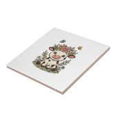 Schattige bloemkalveren vintage gravure vector ont tegeltje (Zijkant)