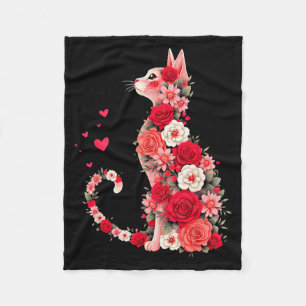 Schattige bloemkat kunstwerk bloemkat eigenaren en fleece deken