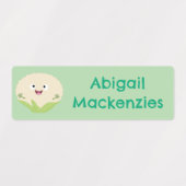 Schattige bloemkool groente cartoon gepersonalisee labels (Design 2)