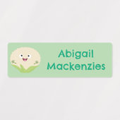 Schattige bloemkool groente cartoon gepersonalisee labels (Design 1)