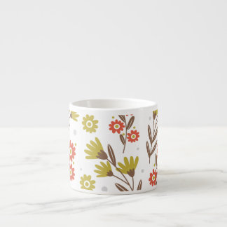 Schattige bloemmotief, naadloze achtergrond. espresso kop