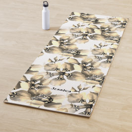 Schattige bloemmotief van exotische Oerwoud fauna Yogamat