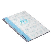 Schattige Bloemontwerp Blauw Notitieboek (Rechterzijde)