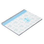 Schattige Bloemontwerp Blauw Notitieboek (Linkerzijde)