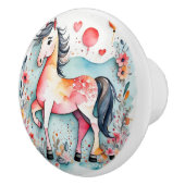 Schattige bloempaard keramische knop (Rechts)