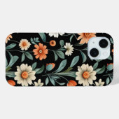 Schattige bloempatroon op zwarte achtergrond Case-Mate iPhone case (Achterkant (horizontaal))