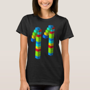 Schattige blokgebouw 11e verjaardagscadeau 11 jaar t-shirt