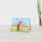 Schattige Blond Cowgirl en Bruin Paard Dank u Bedankkaart (Voorkant)