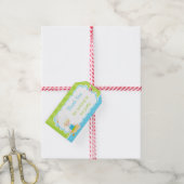 Schattige Blond Haar Jongen Bakken Verjaardagsfees Cadeaulabel (Met Touw)