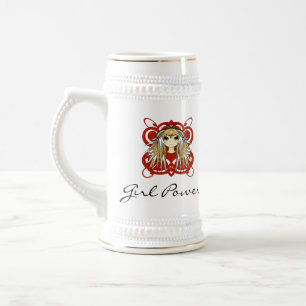 Schattige blond meisje macht bierpul