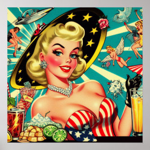 Schattige blond meisje poster