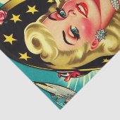 Schattige blond meisje tissuepapier (Detail)